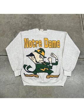 vintage notre dame university fighting irish made in usa collegiate crewneck